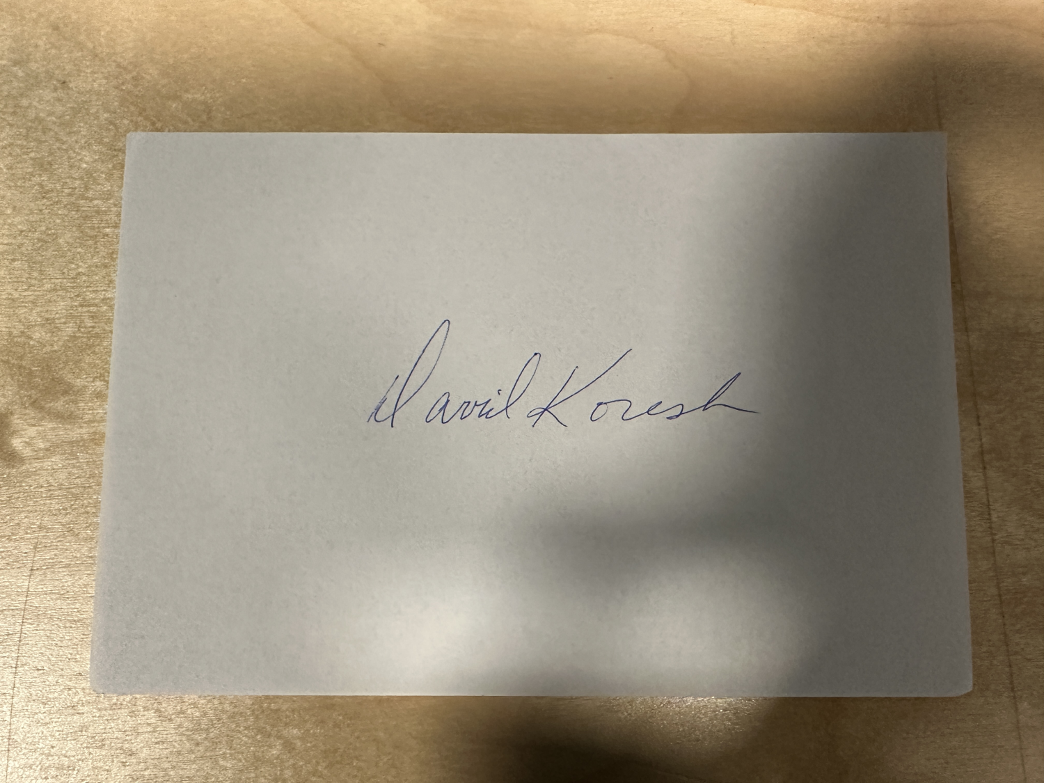 David Koresh Autographed PAGE