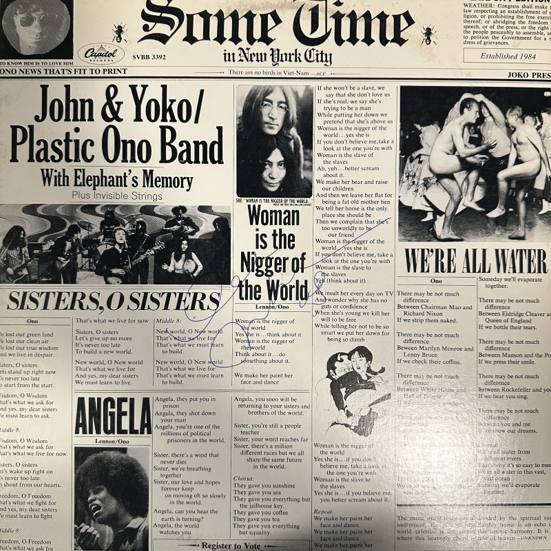 John Lennon Autographed Album Cover
