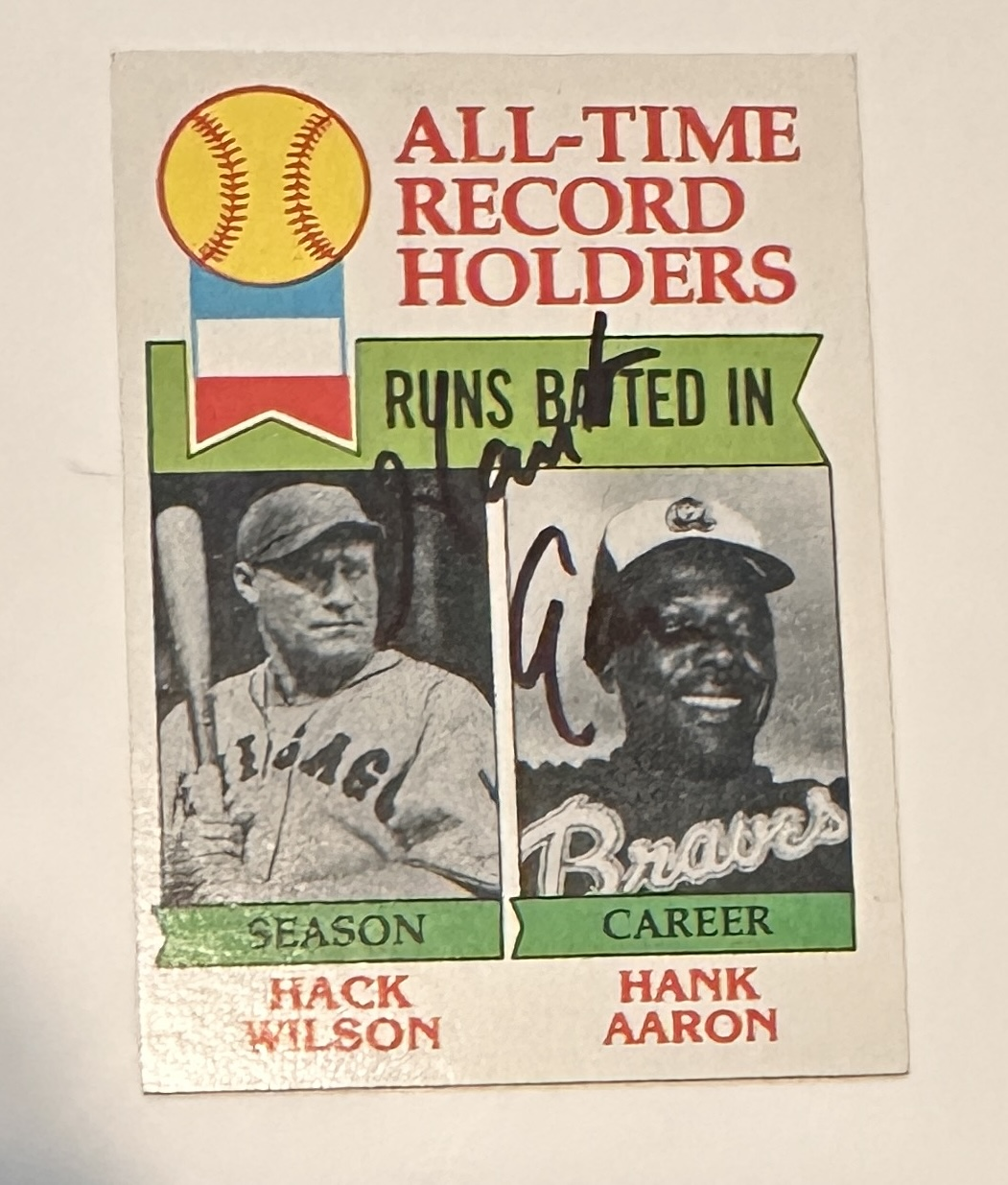 Hank Aaron Autographed Card 