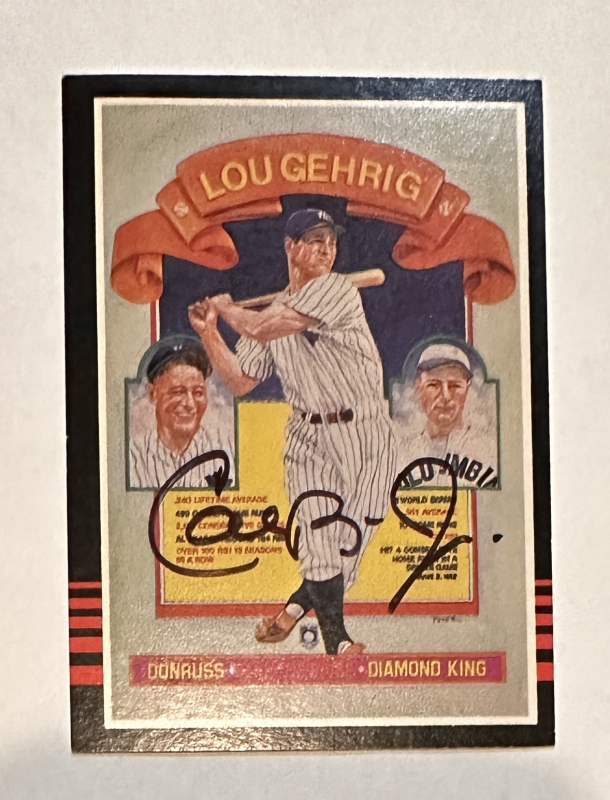 Cal Ripken Jr Autographed Lou Gehrig Card 