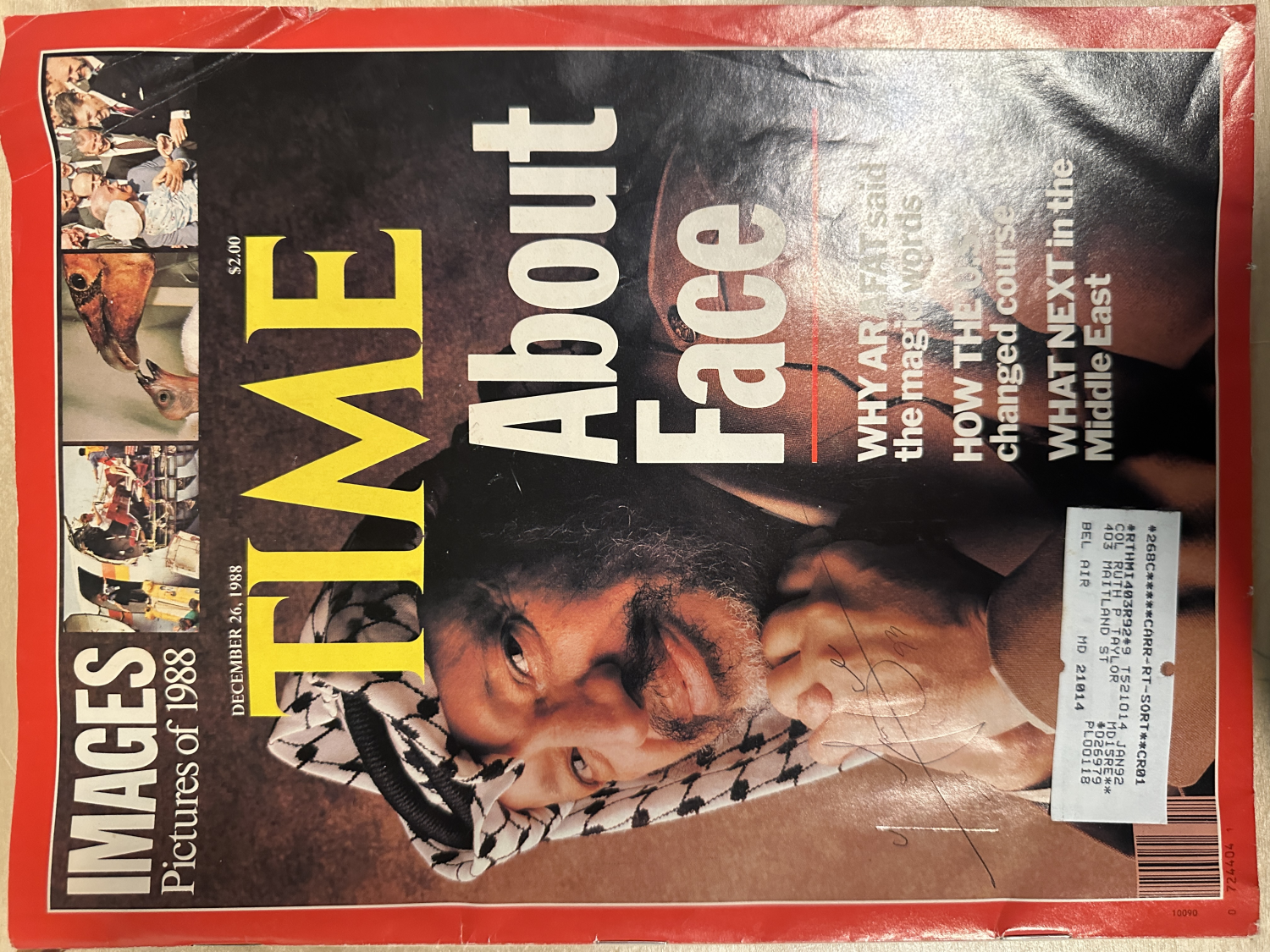 Yasir Arafat Autographed Magazine