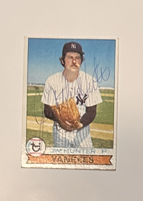 Catfish Hunter Autographed 1979 Topps Card 