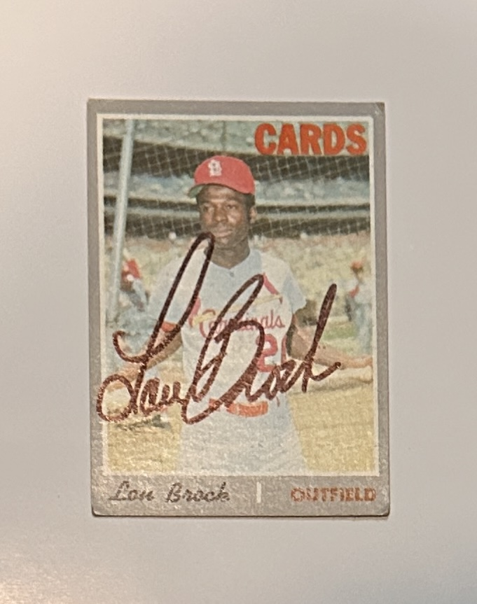 Lou Brock Autographed Card 