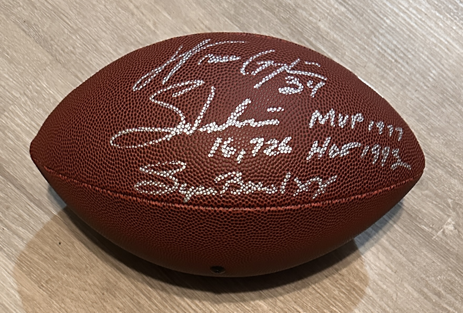 Walter Payton Autographed Football w/Stats