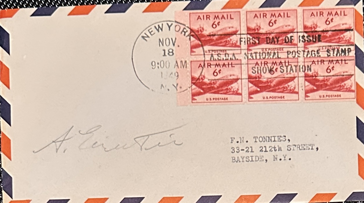 Albert Einstein Autographed Envelope