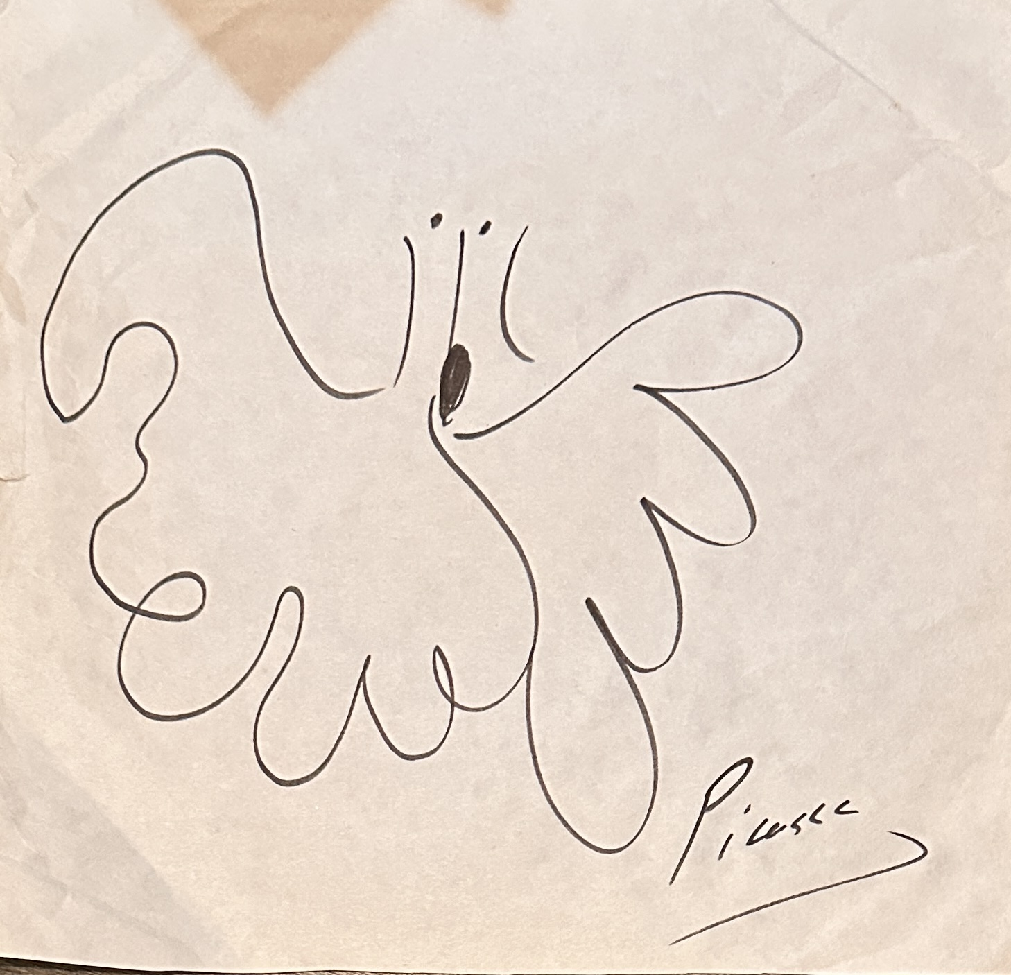 Picasso Autographed Hand Drawn Artwork