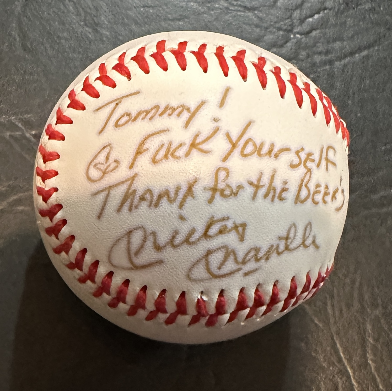 Mickey Mantle Autographed BASEBALL W/VULGAR INSCRIPTION!