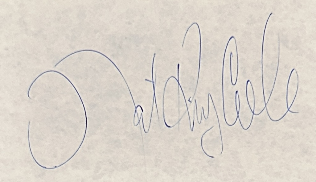 Nat King Cole Autograph Page 