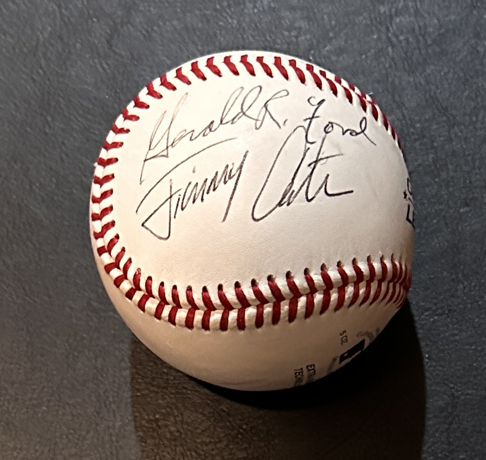 Gerald Ford Jimmy Carter Autographed BASEBALL