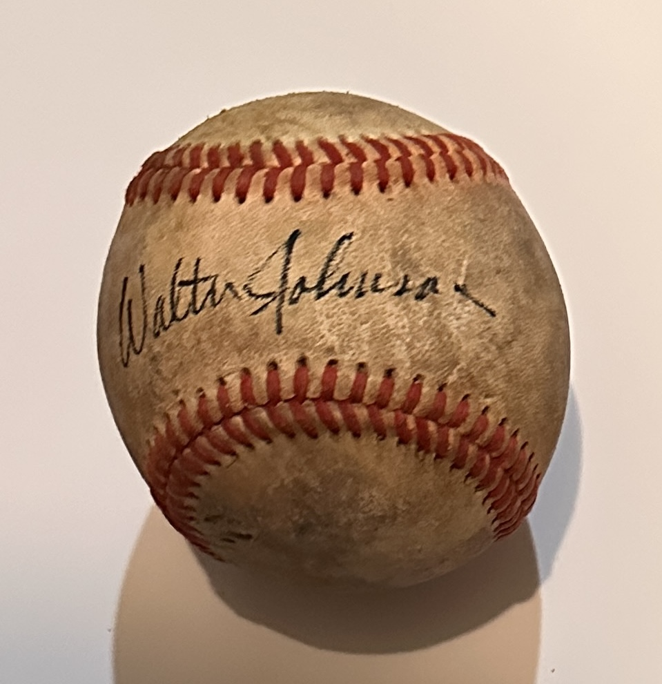 Walter Johnson Autographed BASEBALL W/COA