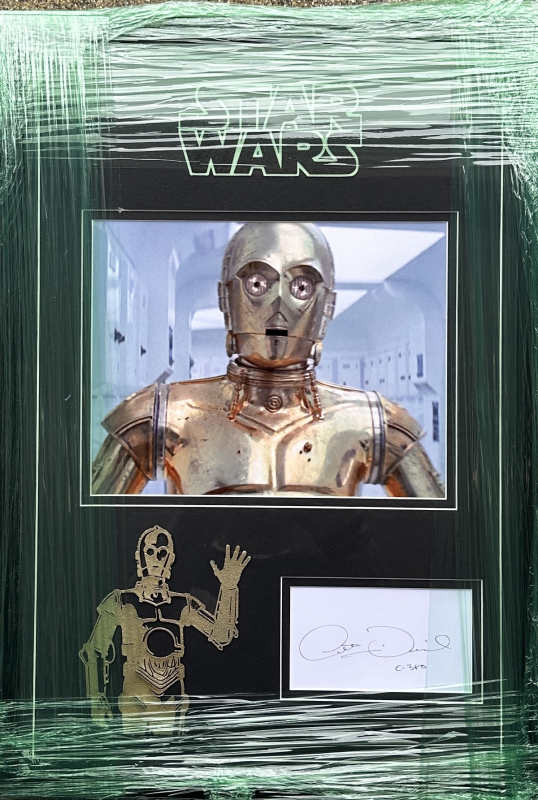 Anthony Daniels Autographed C3PO Star Wars Framed Display