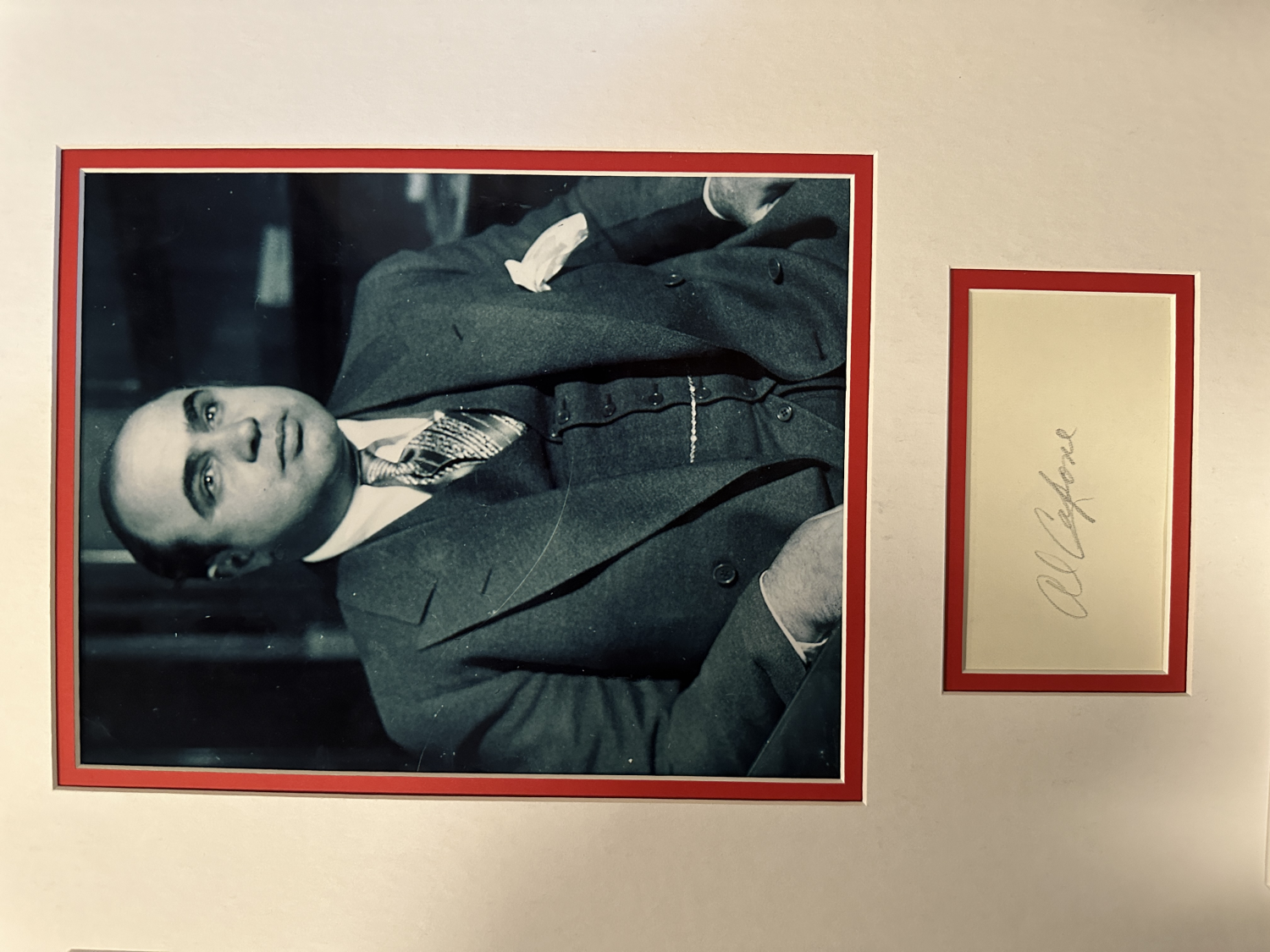 Al Capone Autographed Display