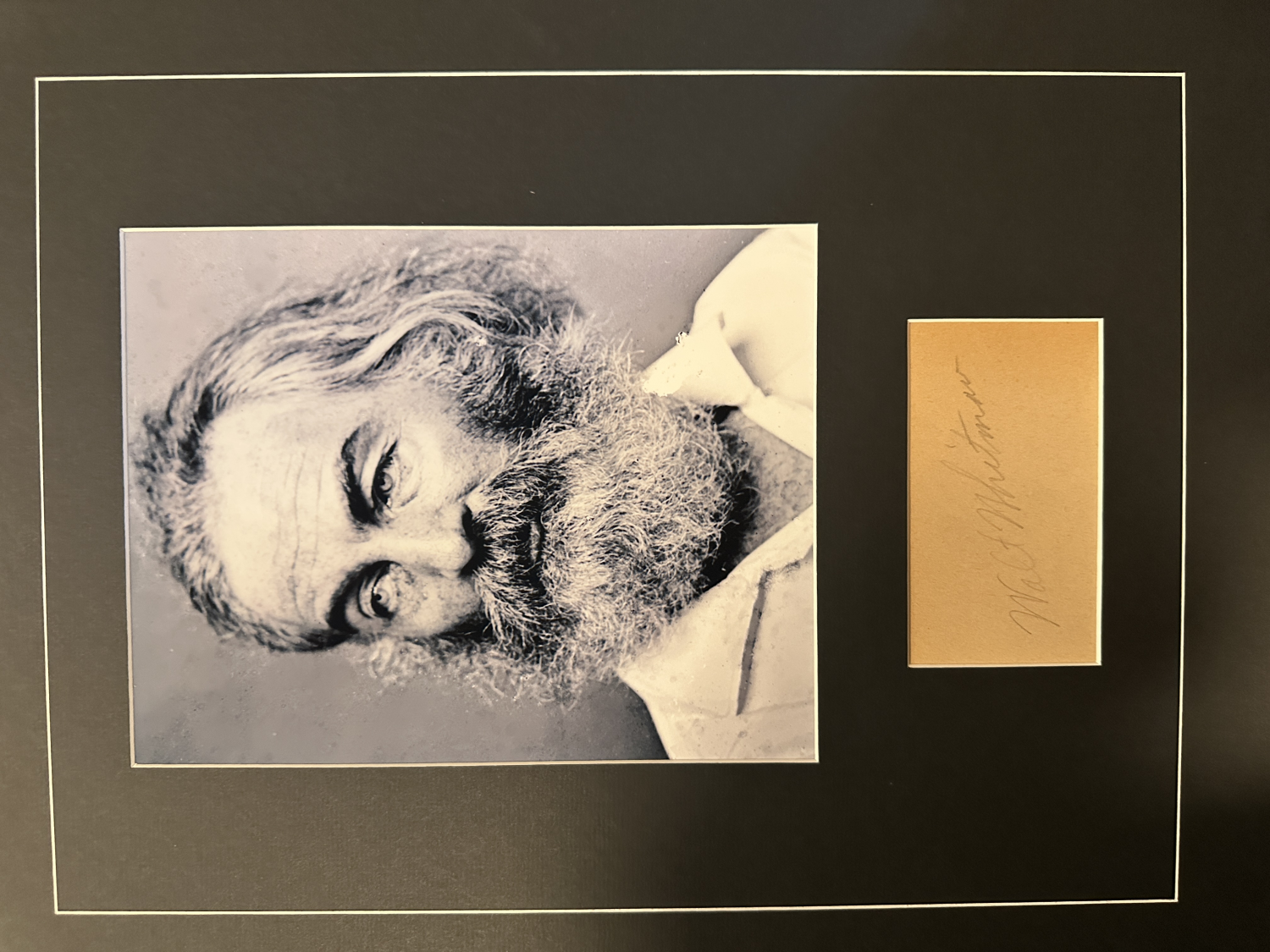 Walt Whitman Autographed DISPLAY 
