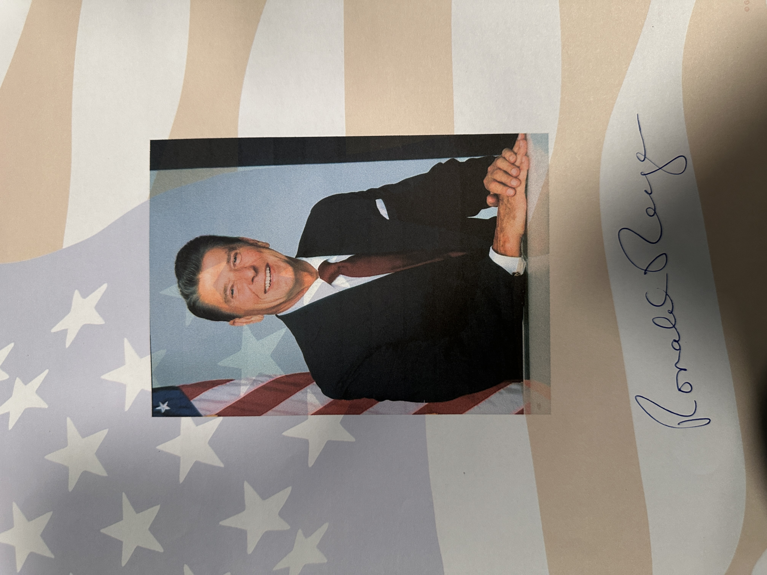 Ronald Reagan Autographed FLAG Page