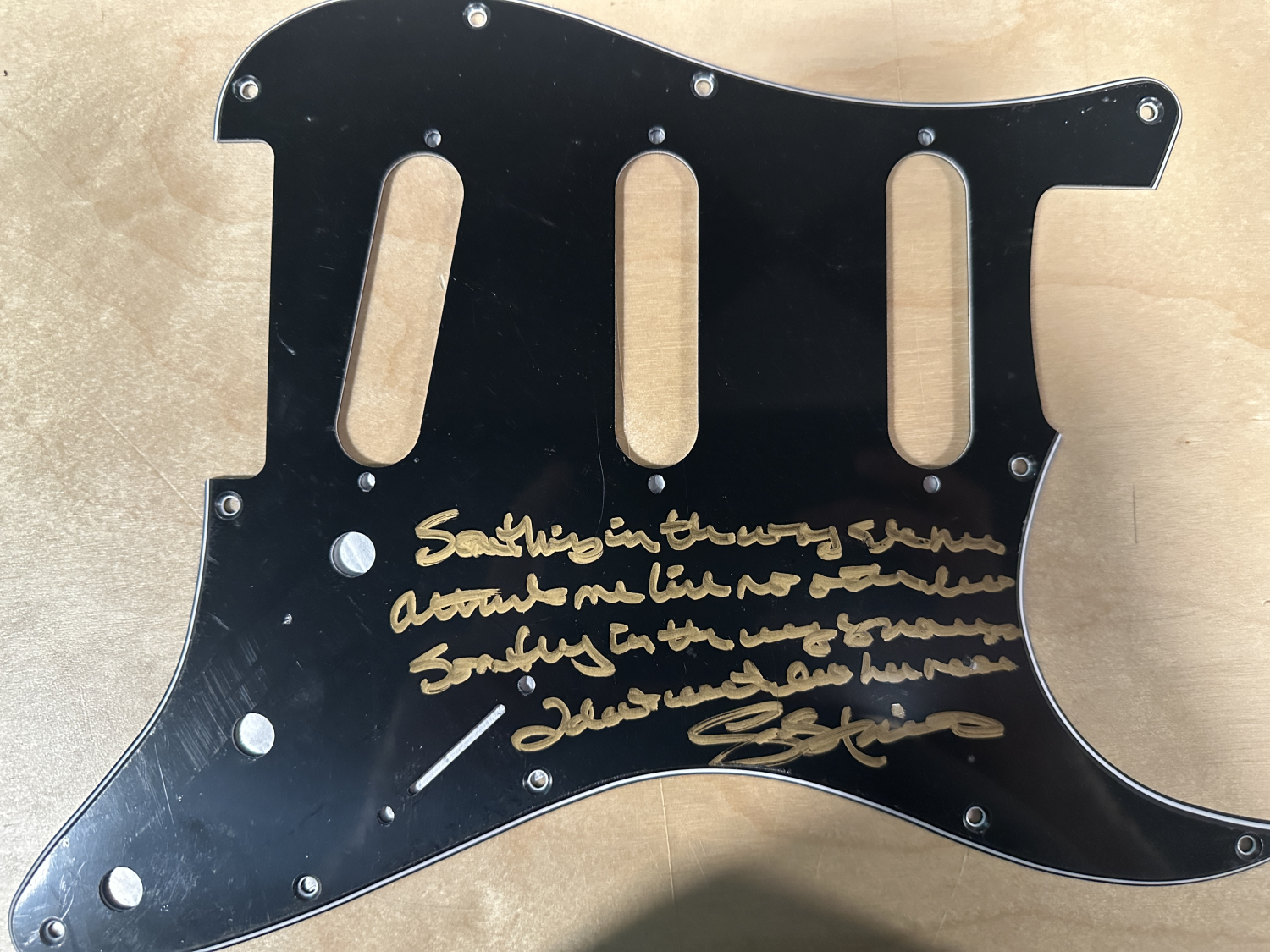 George Harrison Autographed Pickguard w/Hand WRITTEN LYRICS