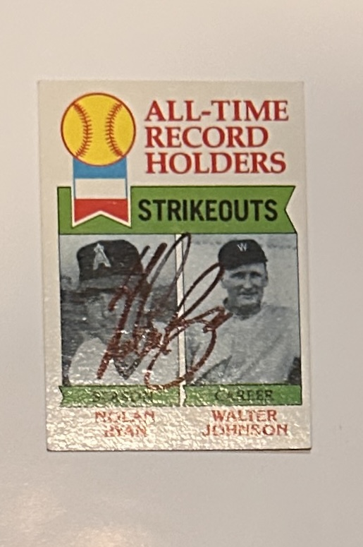 Nolan Ryan Autographed Card 