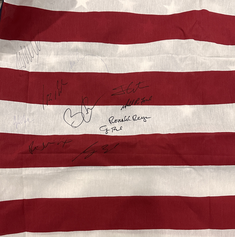 RARE US PRESIDENTS Autographed Flag!