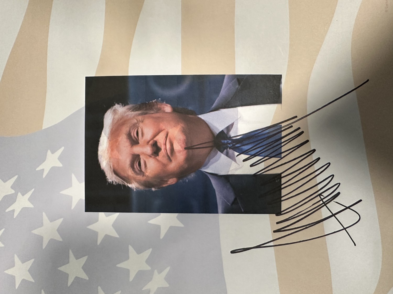 Donald Trump Autographed Flag PAGE 