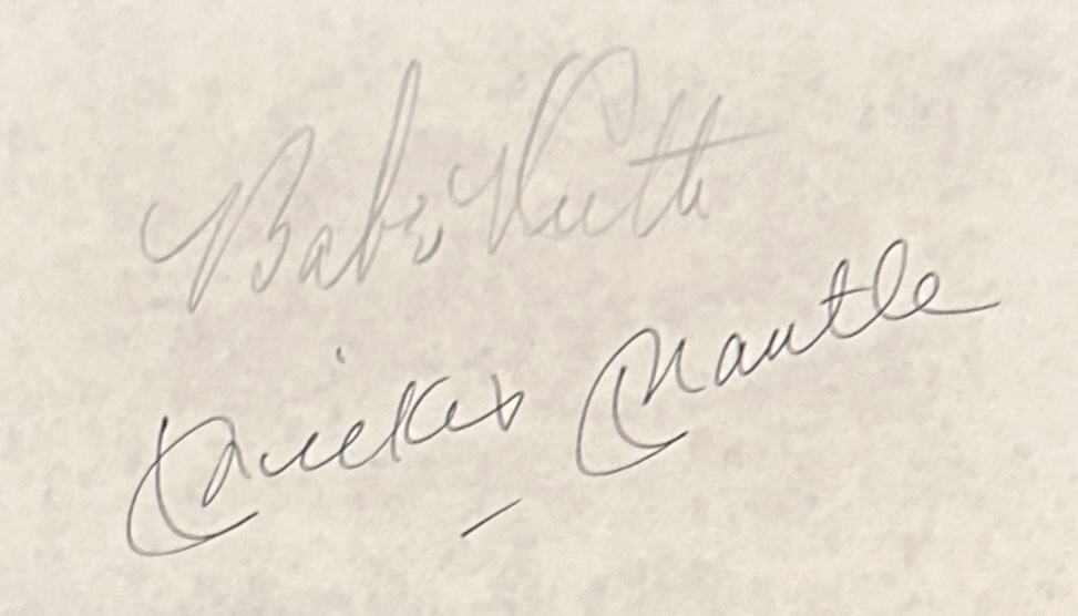 Babe Ruth Autograph PAGE Mickey MANTLE