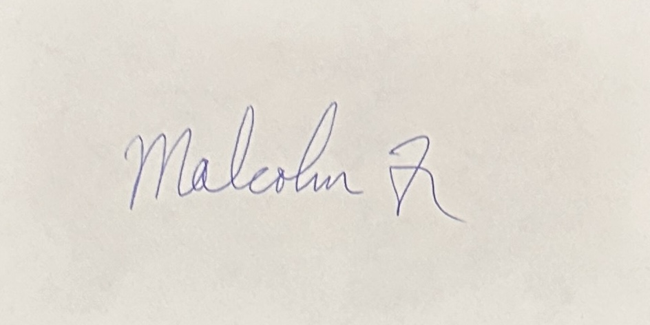 Malcolm X Autograph PAGE 