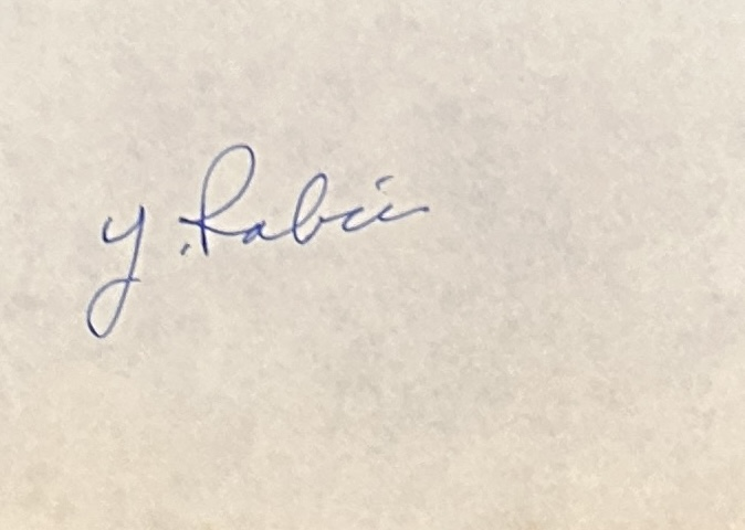 Yitzhak Rabin Cut Autograph