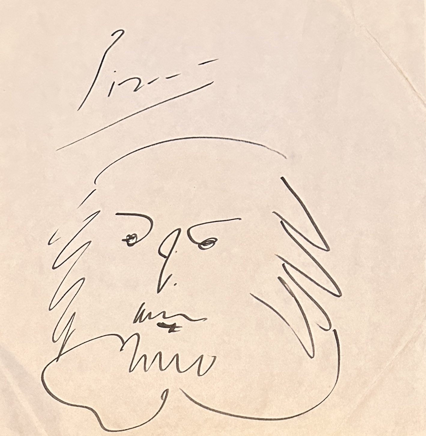 Picasso Autographed Hand Drawn Artwork