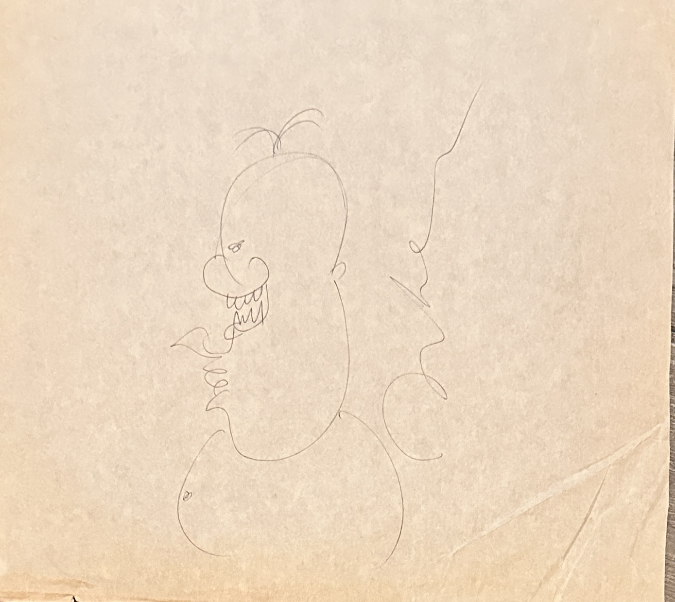 John Lennon Autographed Hand Drawn Sketch