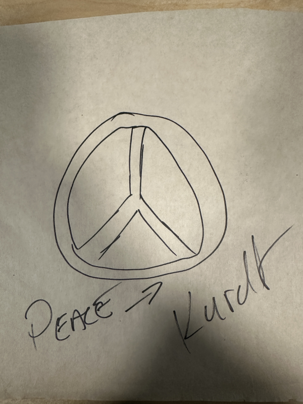 Kurt Cobain Autographed Hand Written Drawing