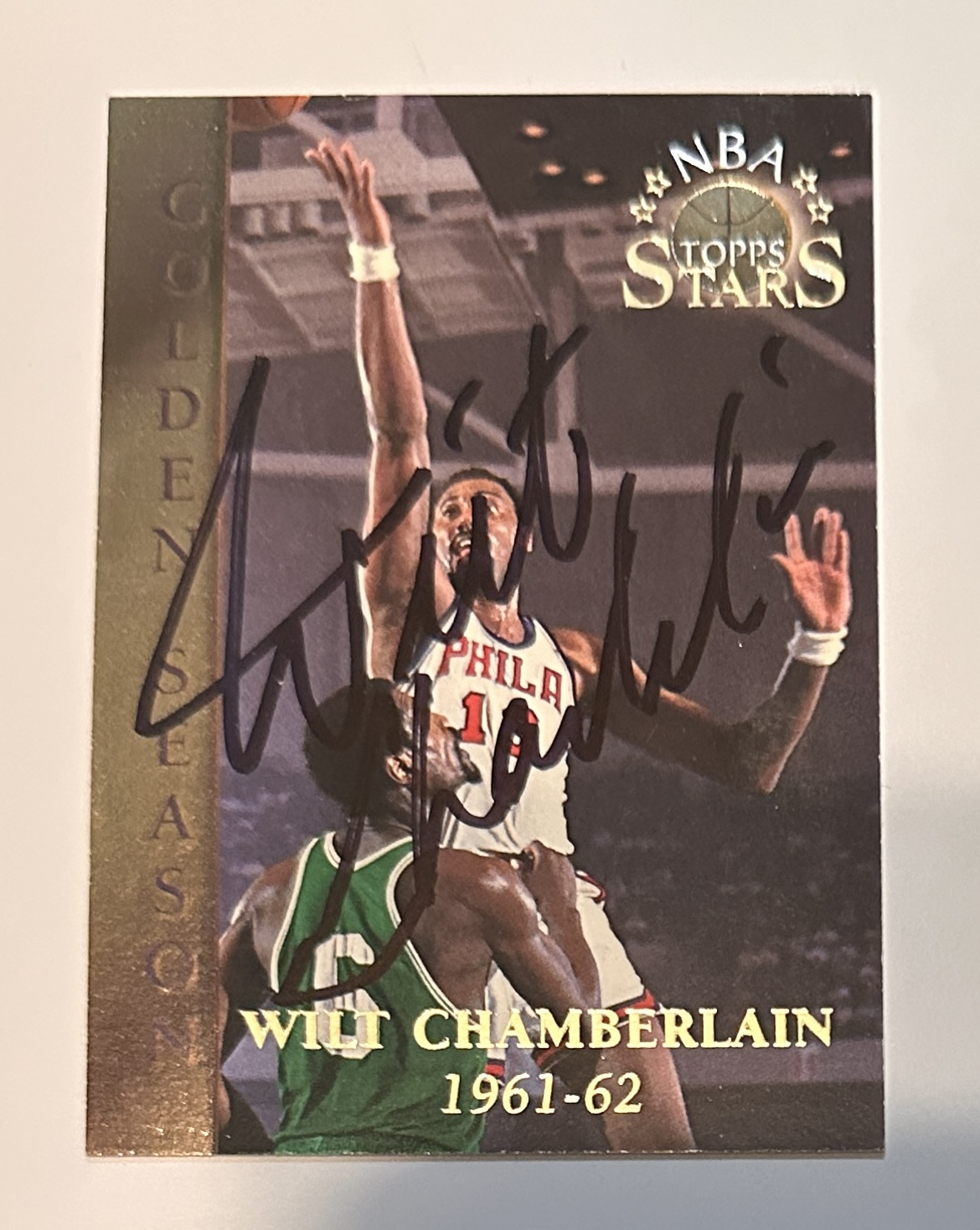 Wilt Chamberlain Autographed Card 