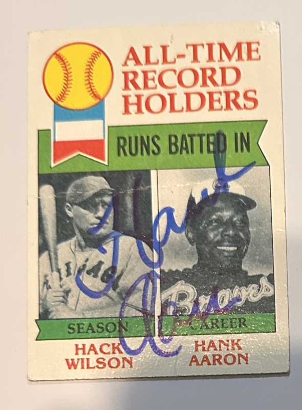 Hank Aaron Autographed Card 