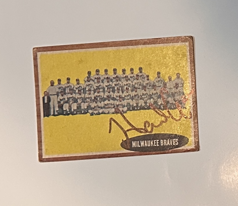 Hank Aaron Autographed Card 